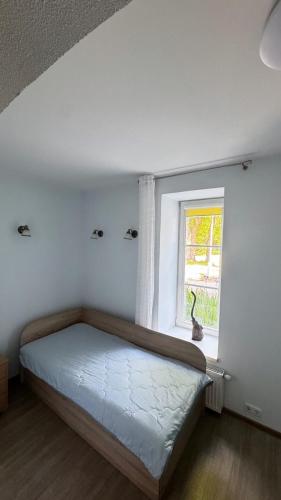 Postel nebo postele na pokoji v ubytování Rusnės žvejas