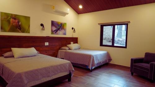 Postel nebo postele na pokoji v ubytování Apino Lodge del Celaque
