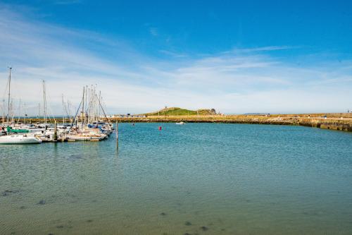 a group of boats are docked in a harbor at Charming Howth Marina Retreat in Dublin