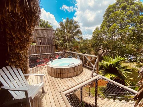 Balkón nebo terasa v ubytování Glamping Paihuen