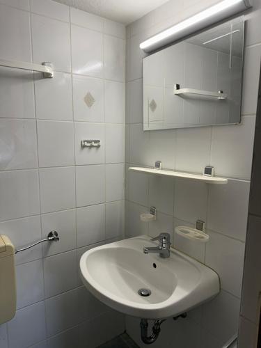 Koupelna v ubytování Monteurzimmervermietung zu den zwei Linden Eggersdorf