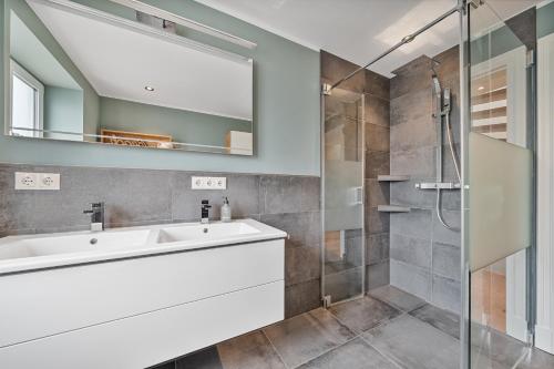 Koupelna v ubytování Wellenzeit Ferienhaus Wellenzeit