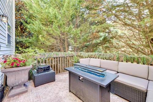 a patio with a couch and a table at Playroom and Home Office Family Retreat in Mauldin! in Mauldin