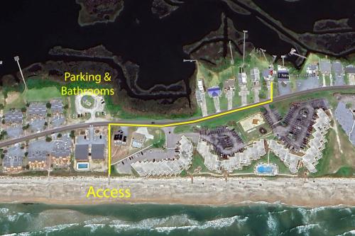a site map of a resort on the beach at Jubilee Retreat in North Topsail Beach