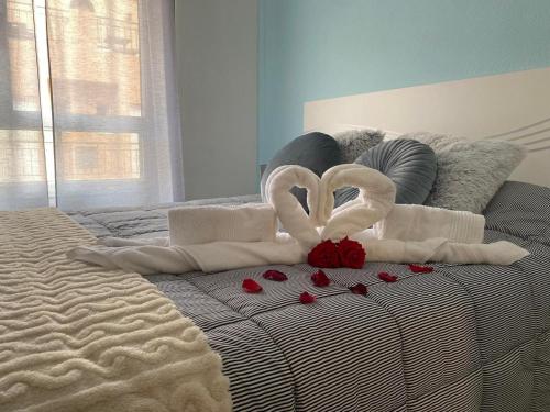 Ένα ή περισσότερα κρεβάτια σε δωμάτιο στο Apartment in Tenerife with Sea Views