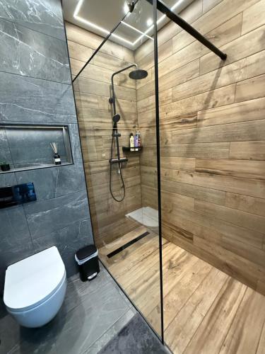 Koupelna v ubytování Cor Montis Apartments