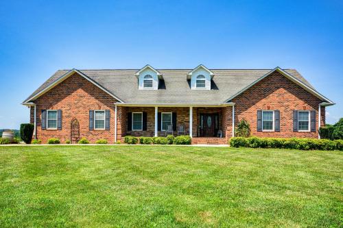 a large brick house with a large lawn at 8 Mi to Dtwn Mt Airy Mtn-View North Carolina Home 