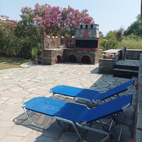Κήπος έξω από το Ammouliani Villa PARADISE