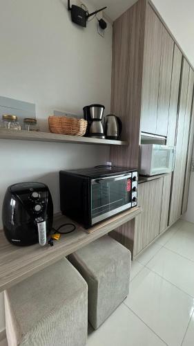 Dapur atau dapur kecil di Apartamento Aconchego de Carapibus