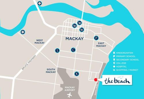 a map of the beach condos in mandevilla at Petrie Beach Holiday Home in Mackay
