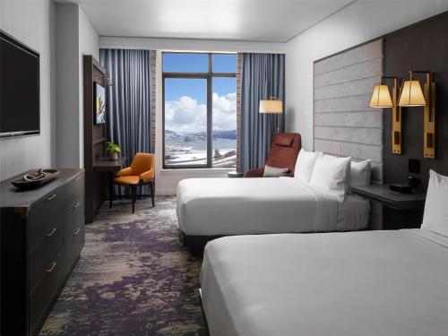 a hotel room with two beds and a window at Grand Hyatt Deer Valley in Park City