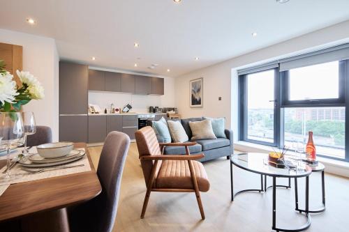 Χώρος καθιστικού στο Leeds City Centre Luxury Penthouse with Private Terrace