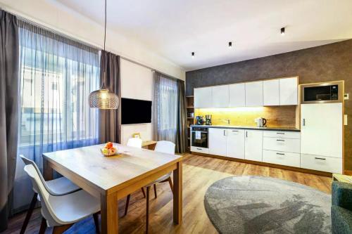 Kuchyň nebo kuchyňský kout v ubytování Appartements König