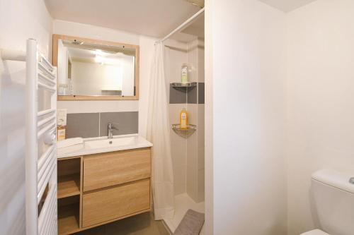 un baño con lavabo e inodoro en Cigogne Dorée - Strasbourg Centre Historique, en Estrasburgo