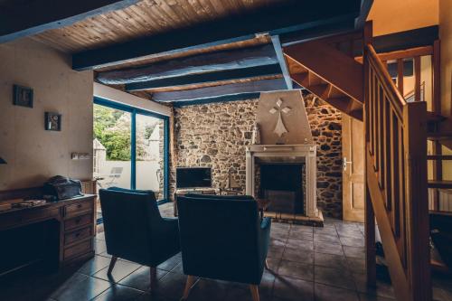 Χώρος καθιστικού στο Gîte Maison du Pêcheur