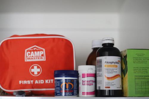 a group of products sitting next to a red bag at Forest-Riversend in Pietermaritzburg