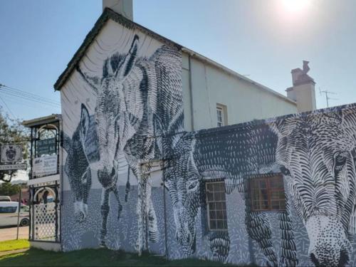 a mural on the side of a building at The Cock House in Grahamstown