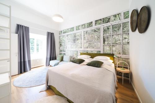 Postelja oz. postelje v sobi nastanitve Blue flat by GrazRentals best location & free parking