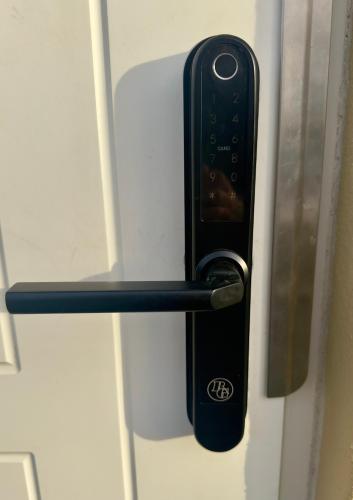 a remote control is attached to a door at SteneBo 