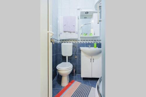 a bathroom with a toilet and a sink at Apartments Vanja in Bar