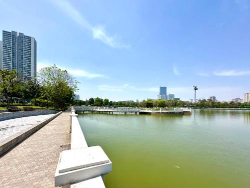 a view of a river in a city at Luxury Studio With Swimming Pool, Gym And Tennis Courts In City Center in Hanoi