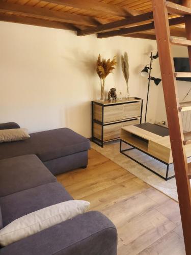 a living room with a couch and a table at Appartement entier - cosy et lumineux - Plein centre-ville in Épinal