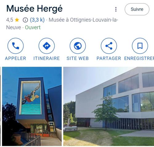 a collage of three pictures of a building at Studio autonome magnifique TB situé Chaumont-Gistoux in Chaumont-Gistoux