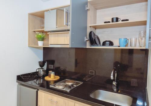 Nhà bếp/bếp nhỏ tại Moderno Apto en Chapinero, Bogotá, junto al Parque de los Hippies