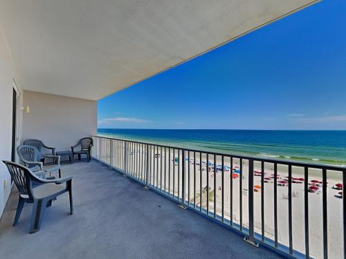 a balcony with a view of the beach at Windemere #606 in Perdido Key