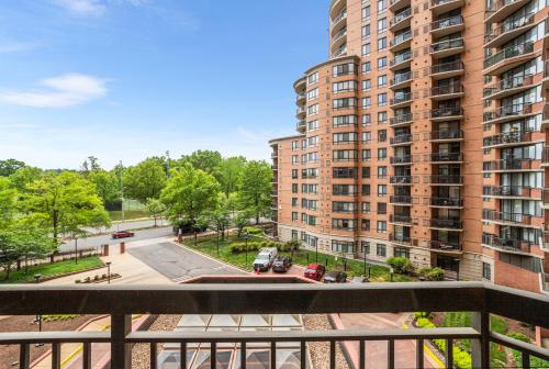 a view from the balcony of a apartment building at Pentagon City Escape - Contemporary & Comfy in Arlington