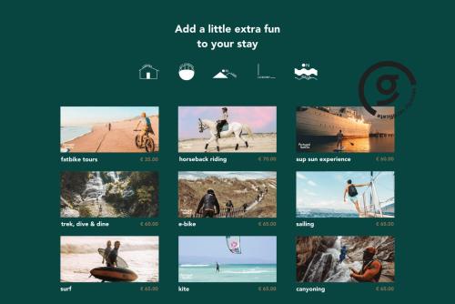 a screenshot of a webpage of a website with a horse and images at Nature Escape with Pool & BBQ in Viana do Castelo