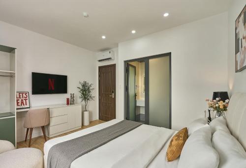 Katil atau katil-katil dalam bilik di Venus Secret Hotel Aeon Bình Tân