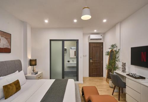Katil atau katil-katil dalam bilik di Venus Secret Hotel Aeon Bình Tân