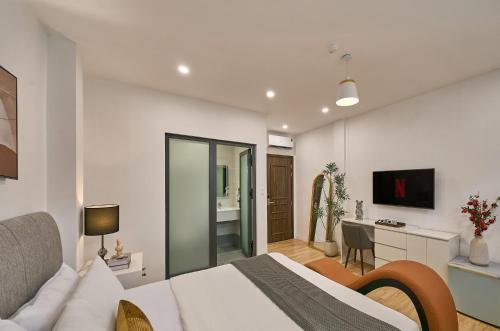 Televisyen dan/atau pusat hiburan di Venus Secret Hotel Aeon Bình Tân