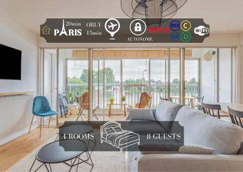 Appart'Hôtel Luminous Vue Seine- Paris 15min