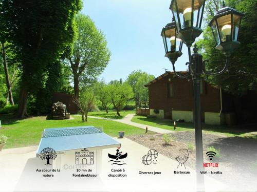 Eau petit bois Maison bord du loing with canoë