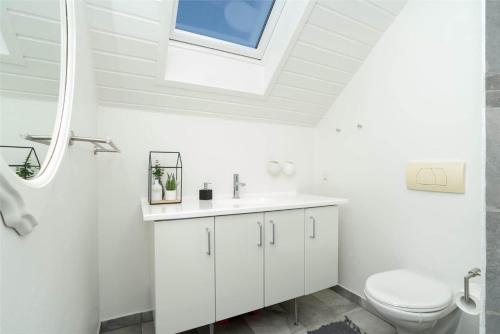 a bathroom with a toilet and a window at 272-Ringkobing-Vestklitvej-22 in Klegod