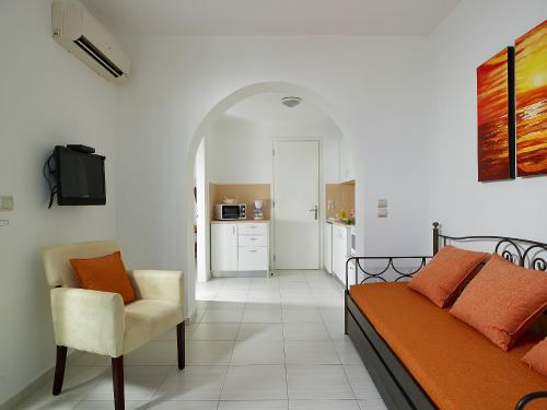 Asterias Boutique Hotelにあるキッチンまたは簡易キッチン
