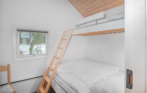 Letto a castello in una piccola camera con scala. di Juelsminde Campinghytte a Juelsminde