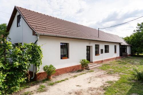 a white house with a brown roof at Patakparty Lak in Szilvásvárad