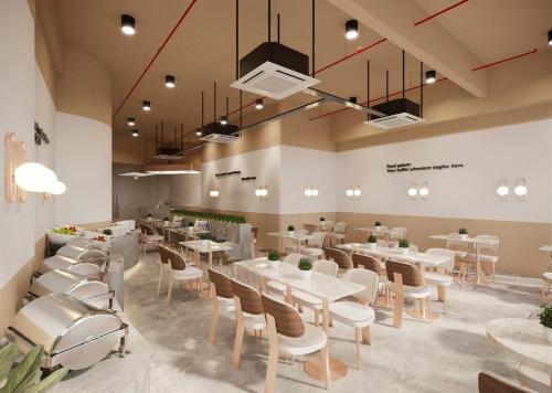 O zonă de relaxare la Deluxe Seaview Suite Twin Bed by The Only Bnb