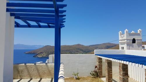 a view of the ocean from the balcony of a house at Charakas Horizon in Gavrion