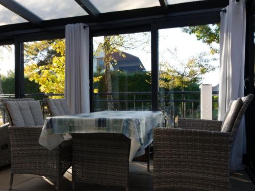 Ruang duduk di Strobels Ferienhaus