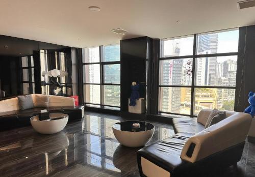 Posezení v ubytování Bairui Hotel-Jiefangbei Hongyadong