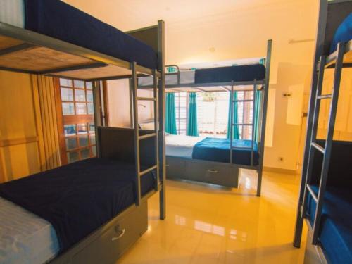 a room with two bunk beds in a room at Zostel Mysore in Mysore