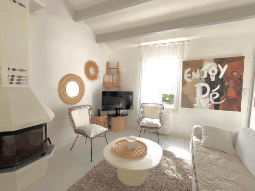 TV o dispositivi per l'intrattenimento presso Villa TEYO Le Bois Plage en Ré
