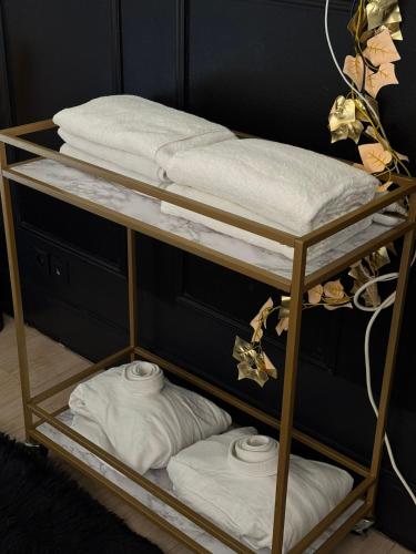 Katil atau katil-katil dalam bilik di Bulle royale jaccuzi au château à 35 min de Paris