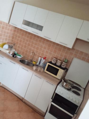 Kuchyň nebo kuchyňský kout v ubytování Apartman braco