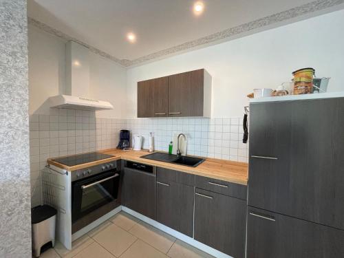 Dapur atau dapur kecil di Möwe am Strand - ABC58