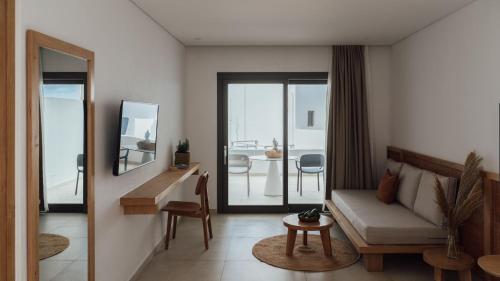 Posezení v ubytování Sundunes Hotel Naxos